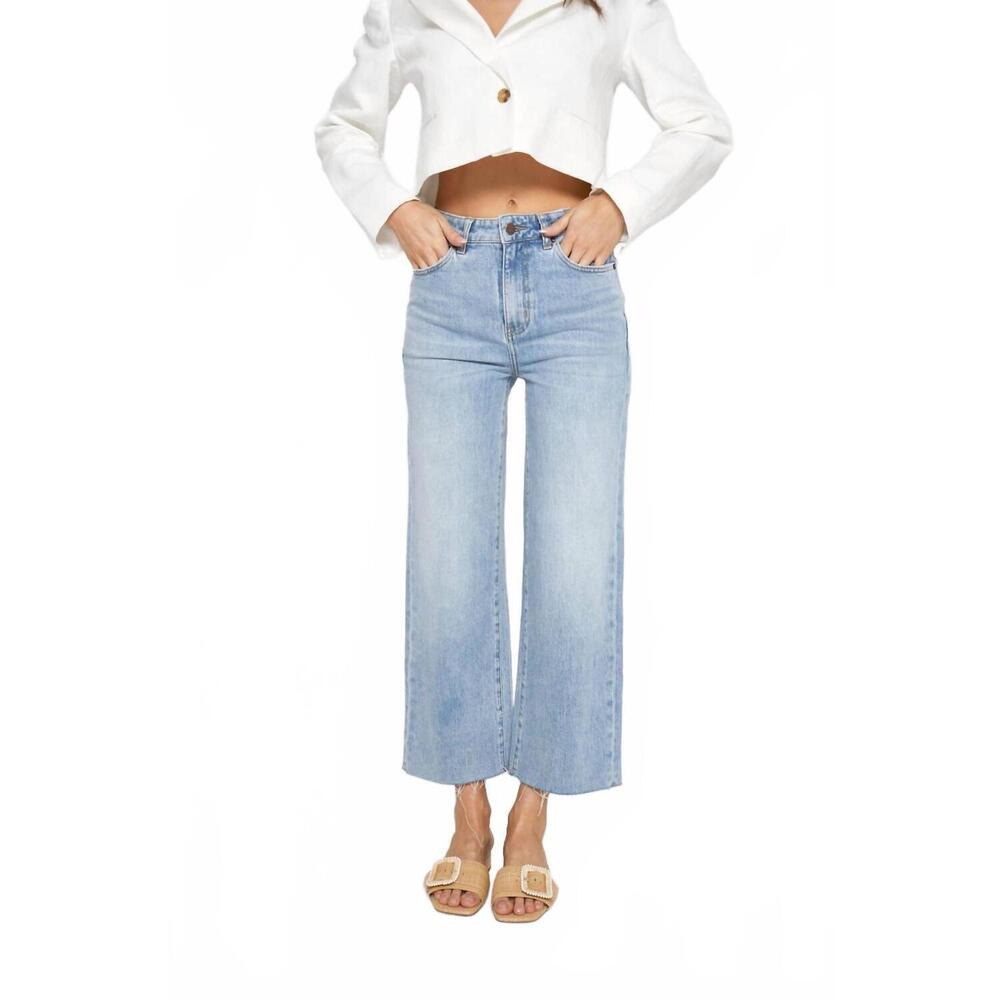 NEW OLIVER LOGAN aberdeen crop denim jean in light indigo